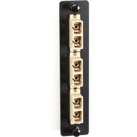 BLACK BOX Standard Adapter Panel, Bronze Sleeves, (3) Duplex Sc Pairs, Beige JPM451B
